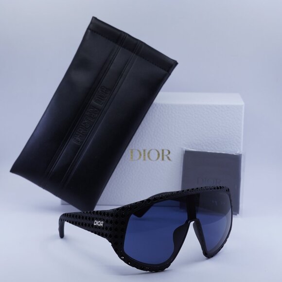 Final Price! Dior DIOR3D M1U 11B0 Black/Blue Sunglasses - Picture 1 of 9